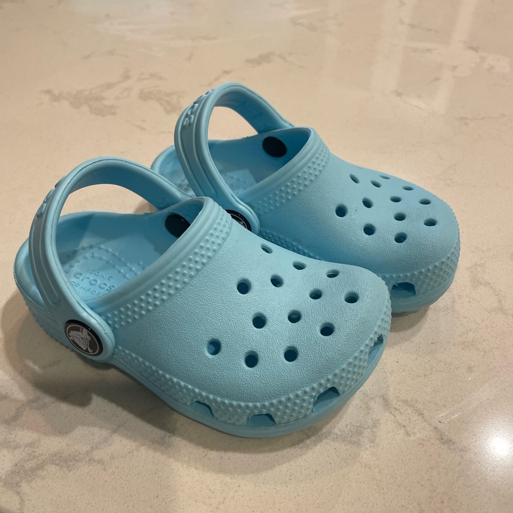 Toddler blue CROCS like new!
